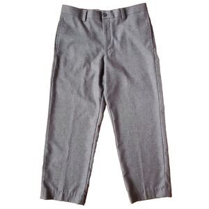 LL Bean Wool Flannel Pants Mens 34 x 27 Gray Classic Flat Front Ivy Style